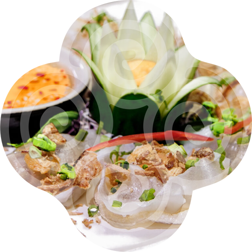 Vietnamese dishes and fresh ingredients