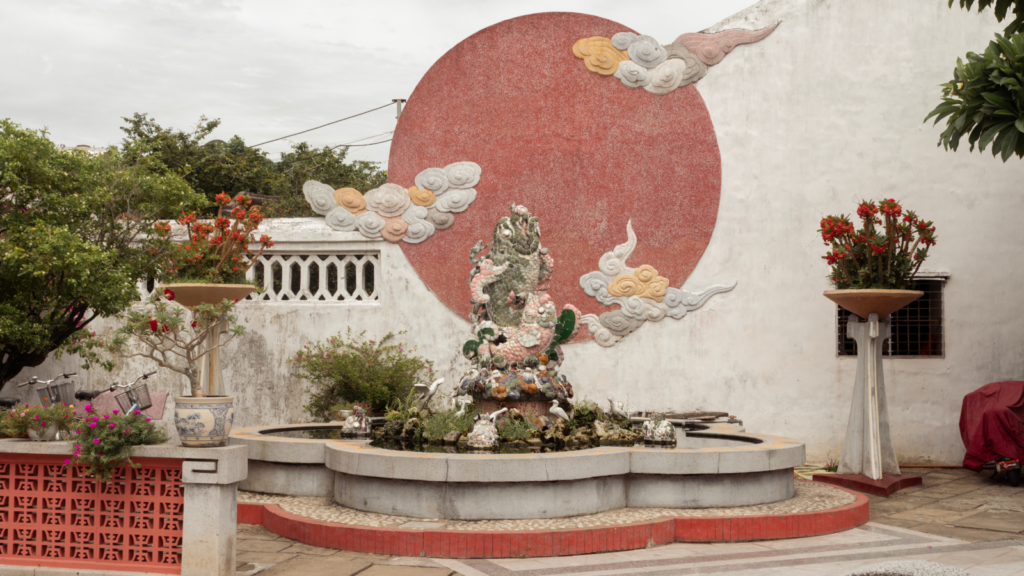 Carp transforming into a dragon statue at Fujian Assembly Hall in Hoi An