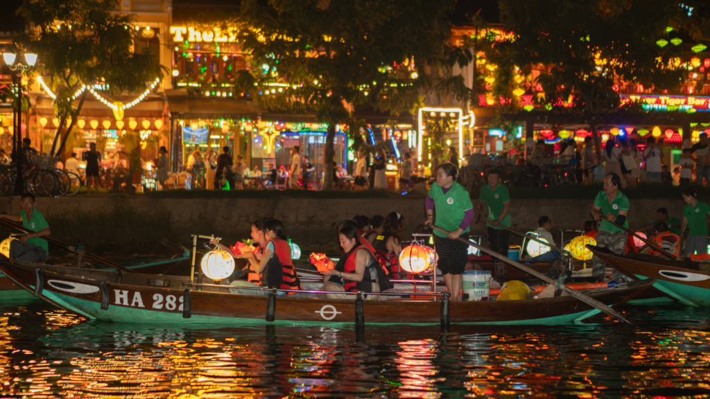 Hoi An boat ride at night on the Hoai River