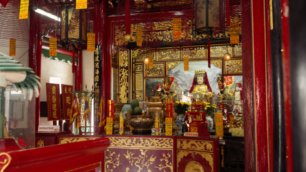 Thien Hau Holy Mother shrine inside Fujian Assembly Hall in Hoi An
