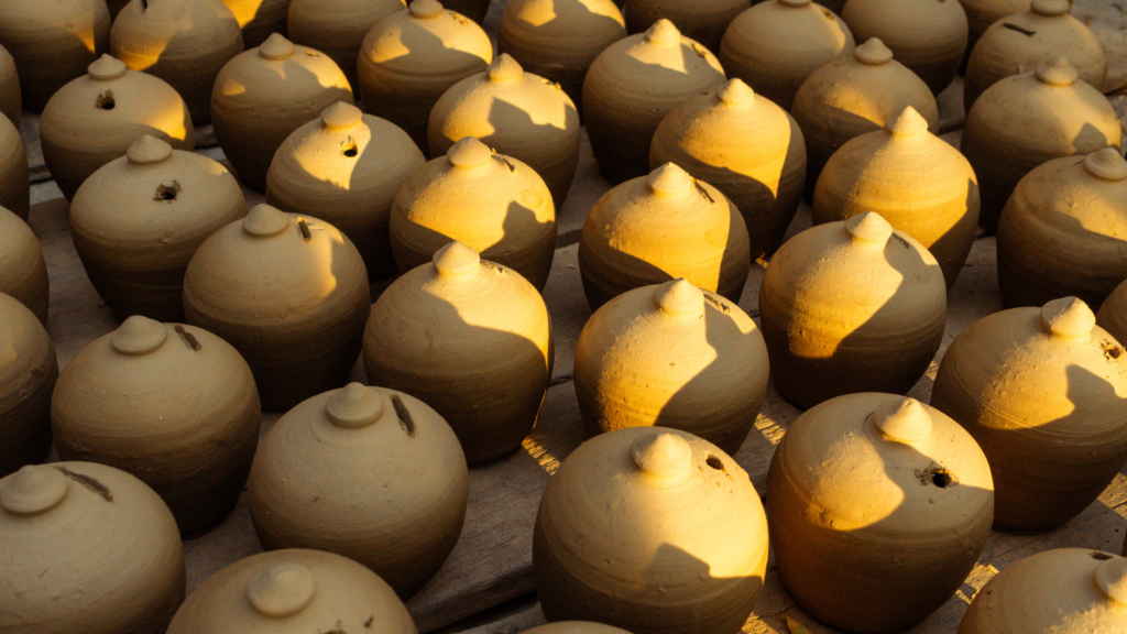 Traditional pottery products at Thanh Ha Pottery Village