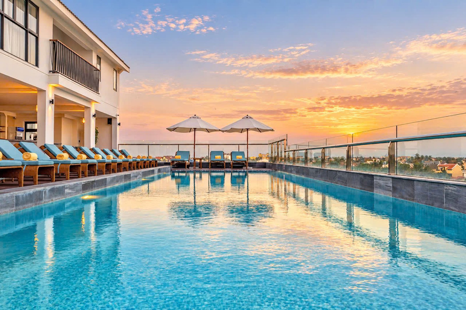 Sunset by the Pool at Little Oasis Hoi An