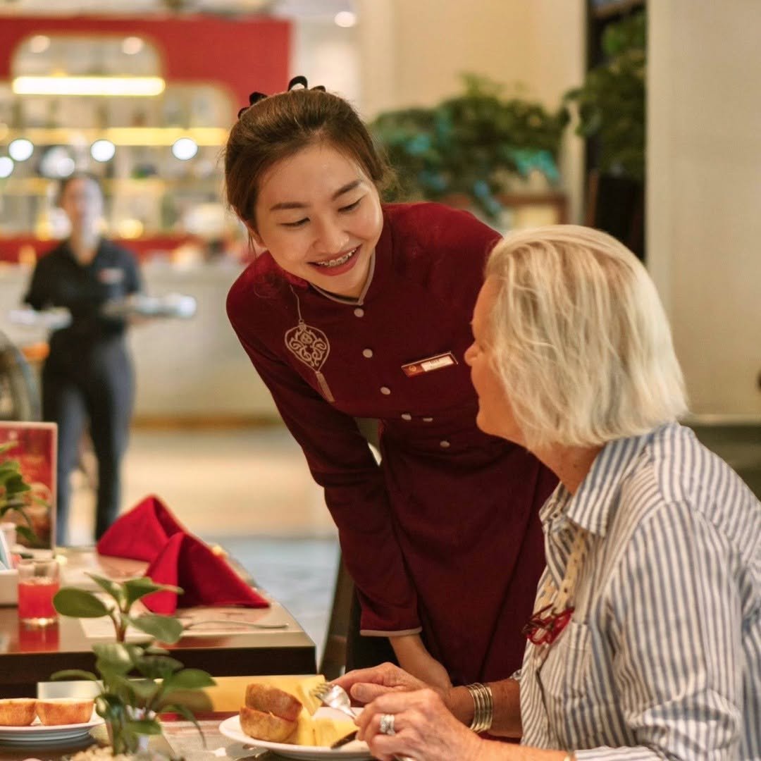 Personalized dining service for a guest at Little Residence